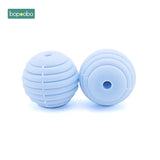 Bopoobo 10pcs Silicone Beads Baby Teething Round Spiral Beads Food Grade Beads 15mm DIY Threaded BPA Free Beads Baby Teethers