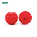 Bopoobo 10pcs Silicone Beads Baby Teething Round Spiral Beads Food Grade Beads 15mm DIY Threaded BPA Free Beads Baby Teethers