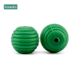 Bopoobo 10pcs Silicone Beads Baby Teething Round Spiral Beads Food Grade Beads 15mm DIY Threaded BPA Free Beads Baby Teethers