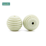 Bopoobo 10pcs Silicone Beads Baby Teething Round Spiral Beads Food Grade Beads 15mm DIY Threaded BPA Free Beads Baby Teethers
