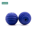Bopoobo 10pcs Silicone Beads Baby Teething Round Spiral Beads Food Grade Beads 15mm DIY Threaded BPA Free Beads Baby Teethers