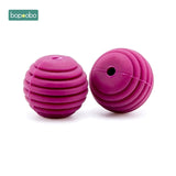 Bopoobo 10pcs Silicone Beads Baby Teething Round Spiral Beads Food Grade Beads 15mm DIY Threaded BPA Free Beads Baby Teethers