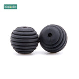 Bopoobo 10pcs Silicone Beads Baby Teething Round Spiral Beads Food Grade Beads 15mm DIY Threaded BPA Free Beads Baby Teethers