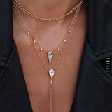 Fashion Jewelry Collier Pink Gold Rose Statement Pendant Necklace Women's Beauty and Beast Jewelry Lovers Gifts  4CND24