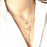 Fashion Jewelry Collier Pink Gold Rose Statement Pendant Necklace Women's Beauty and Beast Jewelry Lovers Gifts  4CND24