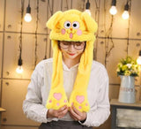 Girls Animals Ear Moving Jumping Hats Children Women Warm Plush Rabbit Winter Caps Kids Cute Bunny Fuzzy Pinch Airbag Funny Hats