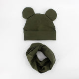Baby Hat Cotton Ear Cap For Boys And Girls Winter Hat Scarf Set Children Boys Cap Scarf 2PCS