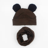 Baby Hat Cotton Ear Cap For Boys And Girls Winter Hat Scarf Set Children Boys Cap Scarf 2PCS