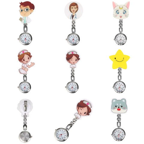 Lovely Cartoon Clip Pendant Pocket Watch for Nurse Doctor Clock Gifts Medical Clock Men Women New Arrival 2019
