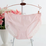 New Women Cotton Panties Solid Color Seamless Briefs Sexy Lace Lingeries Women's Plus Size Underpants