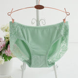 New Women Cotton Panties Solid Color Seamless Briefs Sexy Lace Lingeries Women's Plus Size Underpants