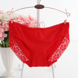 New Women Cotton Panties Solid Color Seamless Briefs Sexy Lace Lingeries Women's Plus Size Underpants