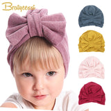 New Winter Baby Hat for Girls Big Bow Autumn Turban Baby Cap Photography Props Infant Beanie Baby Girl Hat Accessories 12 Colors