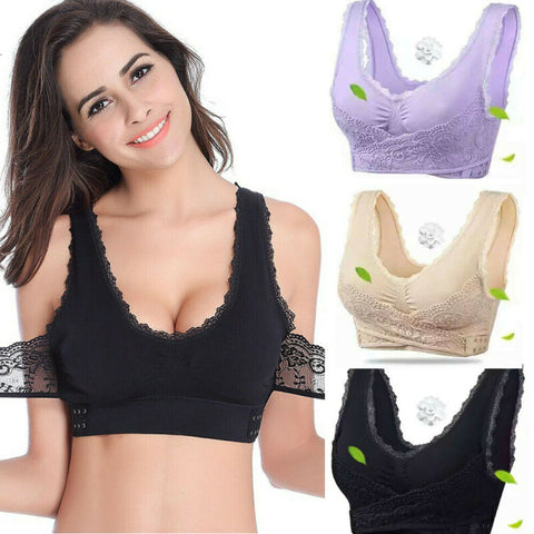 Women Sexy Sport Fitness Vest Lace Seamless Bra Cross Side Buckle Wireless Padded Cross Top Posture Corrector Lift Up Bra M L XL