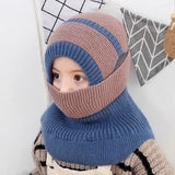 Winter Baby Hat Knit Kids Beanie Hat for Girl Boy Hats Scarf with Cute Headset Pattern Warm Scarf Velvet Lining Caps Baby Cap