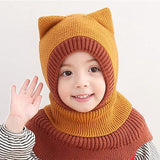 Winter Baby Hat Knit Kids Beanie Hat for Girl Boy Hats Scarf with Cute Headset Pattern Warm Scarf Velvet Lining Caps Baby Cap