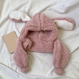 Winter Baby Hat Knit Kids Beanie Hat for Girl Boy Hats Scarf with Cute Headset Pattern Warm Scarf Velvet Lining Caps Baby Cap