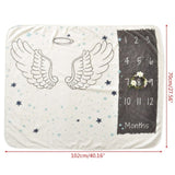 Baby Blanket Soft Flannel Photography Monthly Photo Newborn Children Wings Plant Cartoon Angel Milestone Sleeping Bath Crawling