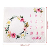 Baby Blanket Soft Flannel Photography Monthly Photo Newborn Children Wings Plant Cartoon Angel Milestone Sleeping Bath Crawling