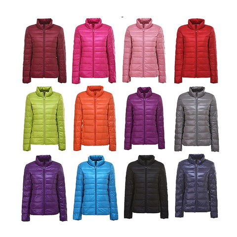 Winter Women 90% Ultra Light Down Jacket White Duck Down Hooded Jacket Long Sleeve Warm Coat Parka Female Solid Portable Outwear