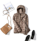 Winter Women 90% Ultra Light Down Jacket White Duck Down Hooded Jacket Long Sleeve Warm Coat Parka Female Solid Portable Outwear