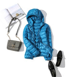 Winter Women 90% Ultra Light Down Jacket White Duck Down Hooded Jacket Long Sleeve Warm Coat Parka Female Solid Portable Outwear