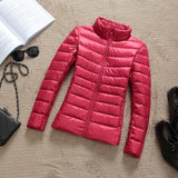 Winter Women 90% Ultra Light Down Jacket White Duck Down Hooded Jacket Long Sleeve Warm Coat Parka Female Solid Portable Outwear