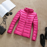 Winter Women 90% Ultra Light Down Jacket White Duck Down Hooded Jacket Long Sleeve Warm Coat Parka Female Solid Portable Outwear