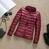 Winter Women 90% Ultra Light Down Jacket White Duck Down Hooded Jacket Long Sleeve Warm Coat Parka Female Solid Portable Outwear
