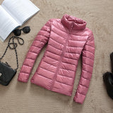 Winter Women 90% Ultra Light Down Jacket White Duck Down Hooded Jacket Long Sleeve Warm Coat Parka Female Solid Portable Outwear