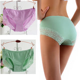 New Women Cotton Panties Solid Color Seamless Briefs Sexy Lace Lingeries Women's Plus Size Underpants