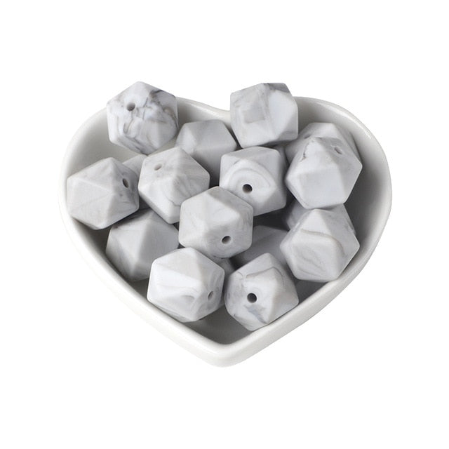 Joepada 14mm Hexagon Silicone Beads 30Pcs/lot For DIY Baby Pacifier Chain BPA Free Teething Baby Teether Baby Accessories