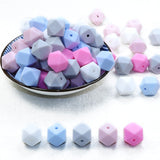 Joepada 14mm Hexagon Silicone Beads 30Pcs/lot For DIY Baby Pacifier Chain BPA Free Teething Baby Teether Baby Accessories