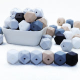 Joepada 14mm Hexagon Silicone Beads 30Pcs/lot For DIY Baby Pacifier Chain BPA Free Teething Baby Teether Baby Accessories