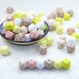 Joepada 14mm Hexagon Silicone Beads 30Pcs/lot For DIY Baby Pacifier Chain BPA Free Teething Baby Teether Baby Accessories
