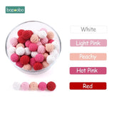 Bopoobo 20mm 10pcs Wooden Crochet Beads Chewable Beads DIY Wooden Teething Knitting Beads Jewelry Crib Sensory Toy Baby Teether