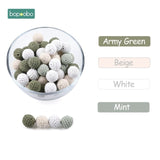 Bopoobo 20mm 10pcs Wooden Crochet Beads Chewable Beads DIY Wooden Teething Knitting Beads Jewelry Crib Sensory Toy Baby Teether