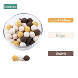 Bopoobo 20mm 10pcs Wooden Crochet Beads Chewable Beads DIY Wooden Teething Knitting Beads Jewelry Crib Sensory Toy Baby Teether