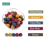 Bopoobo 20mm 10pcs Wooden Crochet Beads Chewable Beads DIY Wooden Teething Knitting Beads Jewelry Crib Sensory Toy Baby Teether
