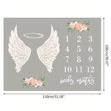 Baby Blanket Soft Flannel Photography Monthly Photo Newborn Children Wings Plant Cartoon Angel Milestone Sleeping Bath Crawling