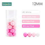 Bopoobo 12mm Silicone Beads 9mm 30pc Beads Food Grade Baby Teething Beads DIY Nursing Bracelet Silicone Tiny Rod Baby Teether