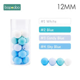 Bopoobo 12mm Silicone Beads 9mm 30pc Beads Food Grade Baby Teething Beads DIY Nursing Bracelet Silicone Tiny Rod Baby Teether