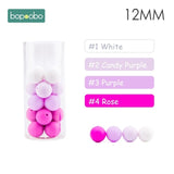 Bopoobo 12mm Silicone Beads 9mm 30pc Beads Food Grade Baby Teething Beads DIY Nursing Bracelet Silicone Tiny Rod Baby Teether