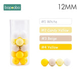 Bopoobo 12mm Silicone Beads 9mm 30pc Beads Food Grade Baby Teething Beads DIY Nursing Bracelet Silicone Tiny Rod Baby Teether