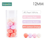 Bopoobo 12mm Silicone Beads 9mm 30pc Beads Food Grade Baby Teething Beads DIY Nursing Bracelet Silicone Tiny Rod Baby Teether