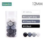 Bopoobo 12mm Silicone Beads 9mm 30pc Beads Food Grade Baby Teething Beads DIY Nursing Bracelet Silicone Tiny Rod Baby Teether