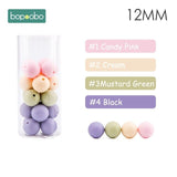 Bopoobo 12mm Silicone Beads 9mm 30pc Beads Food Grade Baby Teething Beads DIY Nursing Bracelet Silicone Tiny Rod Baby Teether