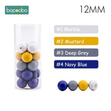 Bopoobo 12mm Silicone Beads 9mm 30pc Beads Food Grade Baby Teething Beads DIY Nursing Bracelet Silicone Tiny Rod Baby Teether