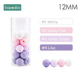 Bopoobo 12mm Silicone Beads 9mm 30pc Beads Food Grade Baby Teething Beads DIY Nursing Bracelet Silicone Tiny Rod Baby Teether