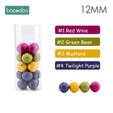 Bopoobo 12mm Silicone Beads 9mm 30pc Beads Food Grade Baby Teething Beads DIY Nursing Bracelet Silicone Tiny Rod Baby Teether